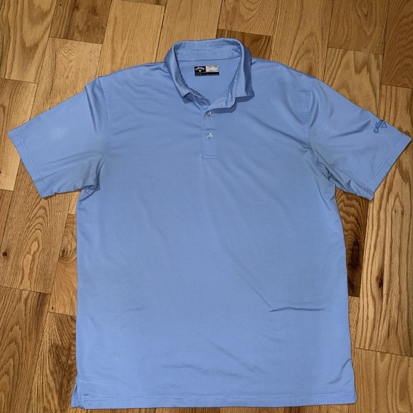 Callaway Other - Callaway Opti-Dri Mens Golf Polo Shirt Light Blue And White Stripes Size Large